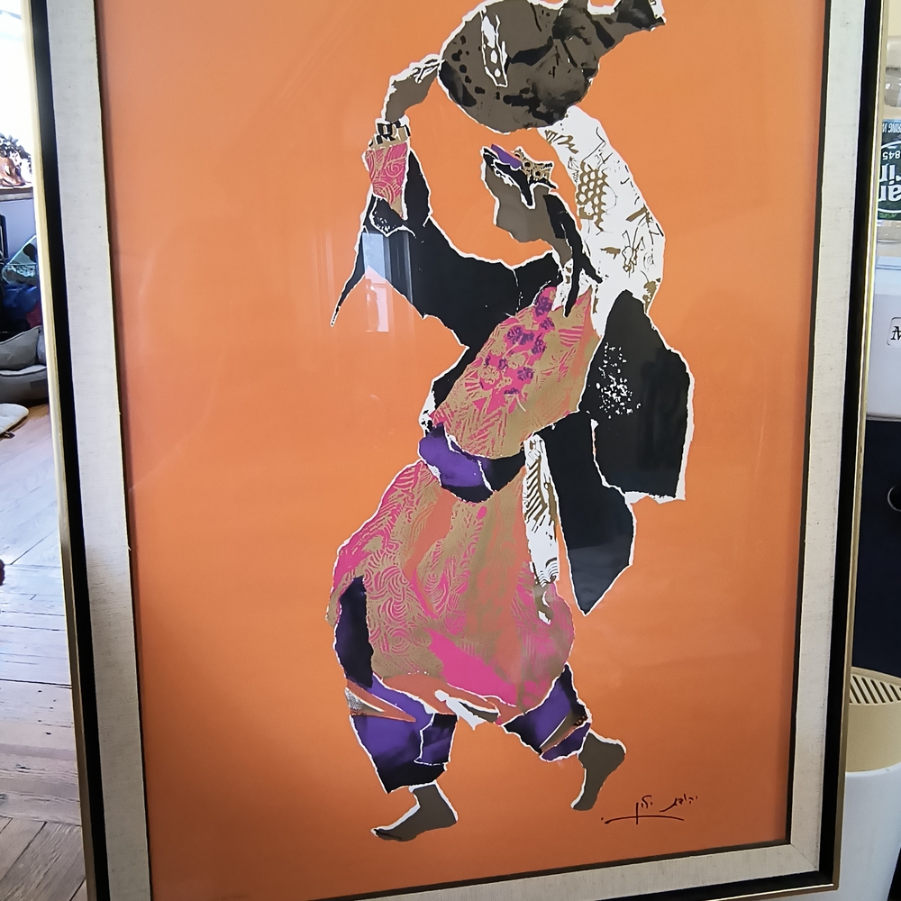 Yehudit Yellin: Framed Serigraph Print by Renowned Israeli 29.25"x 21"